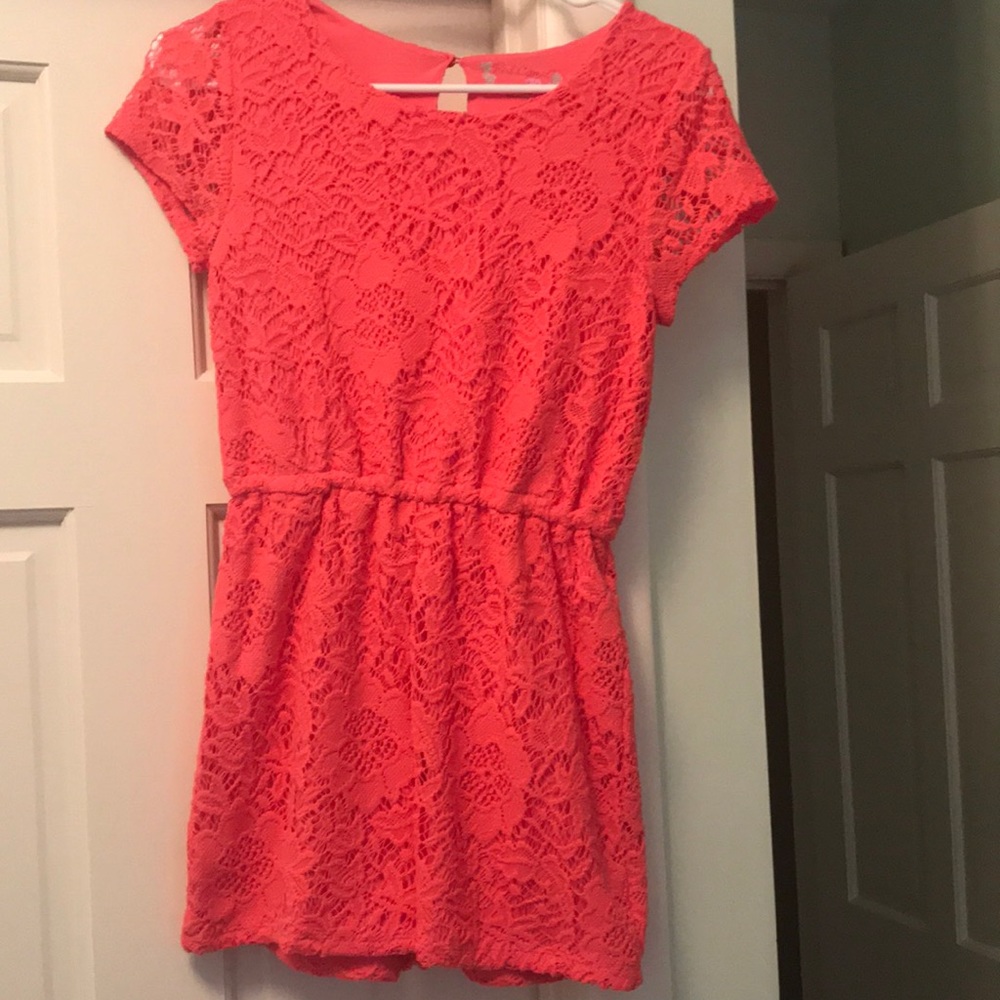 Red Camel coral short romper.